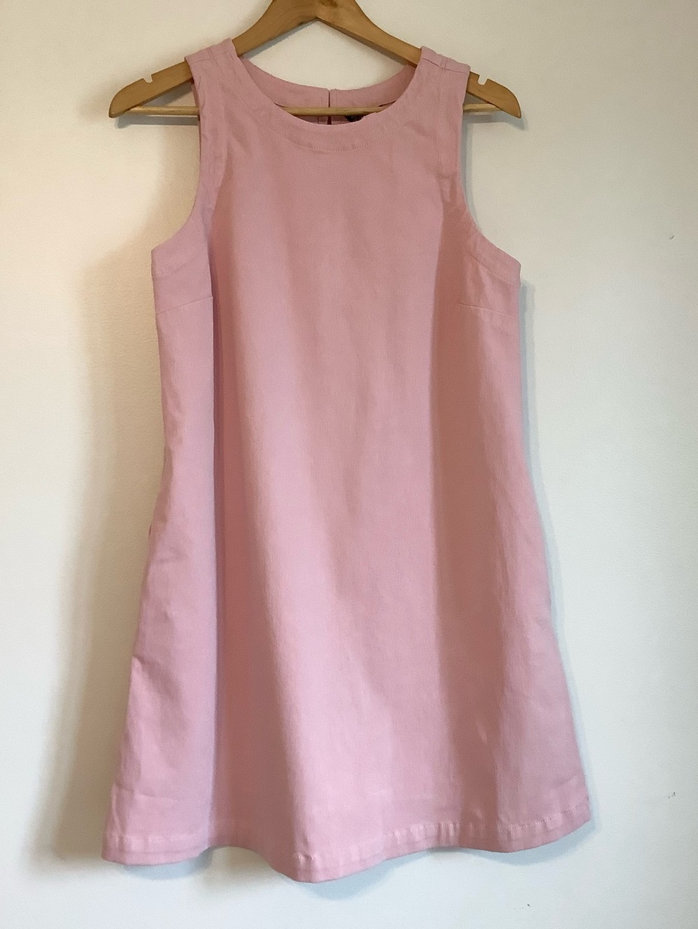 Hudson Los Angeles Soft knit Denim Pale Pink Sleeveless Shift Dress NWT